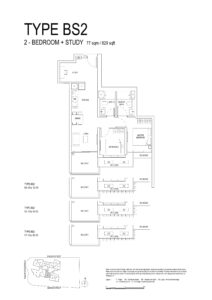 One-Bernam-Floor-Plan-2-bedroom-study-type-BS2