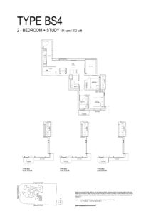 One-Bernam-Floor-Plan-2-bedroom-study-type-BS4